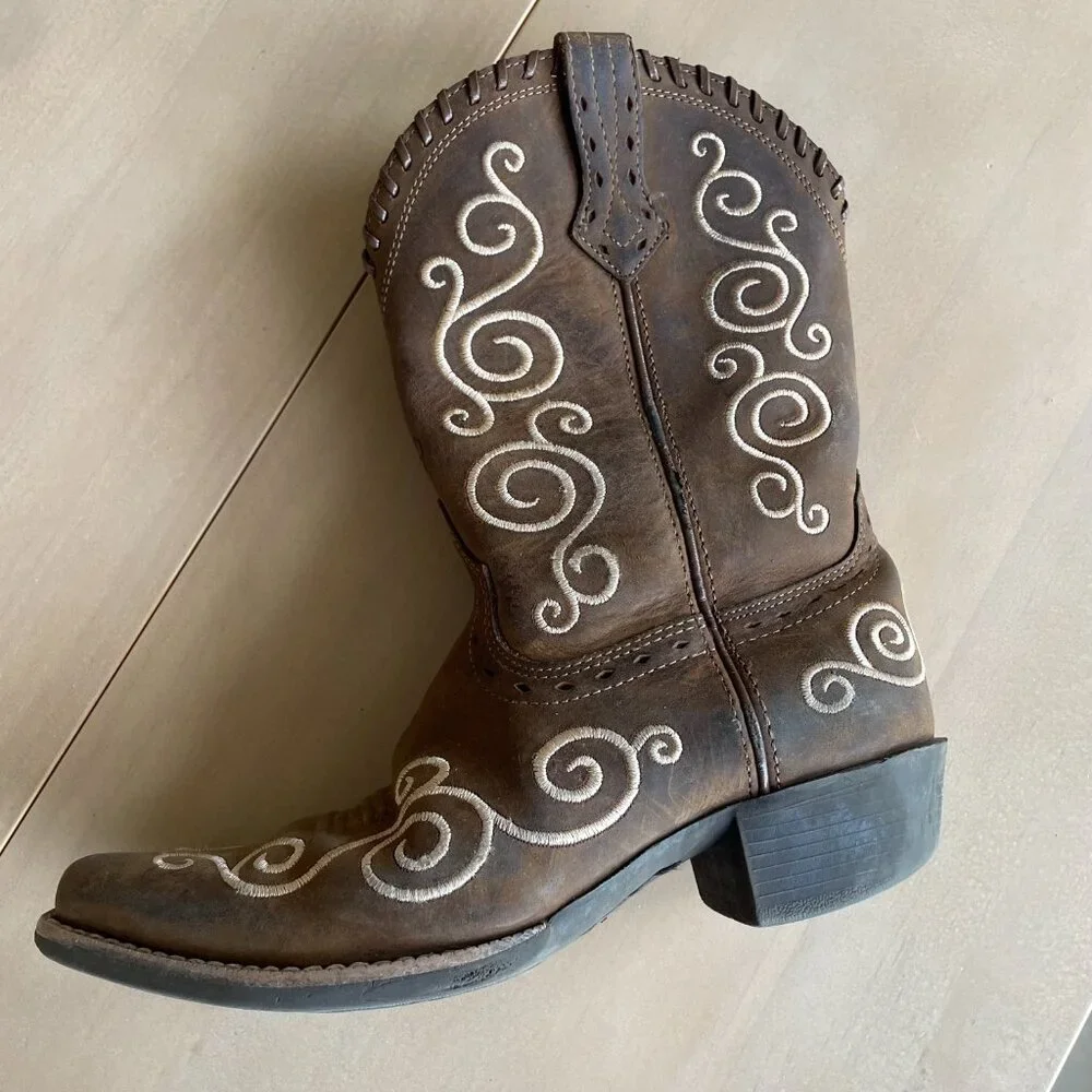 Ariat Youth Shelleen Western Leather Cowboy Cowgirl Boots - Size 1